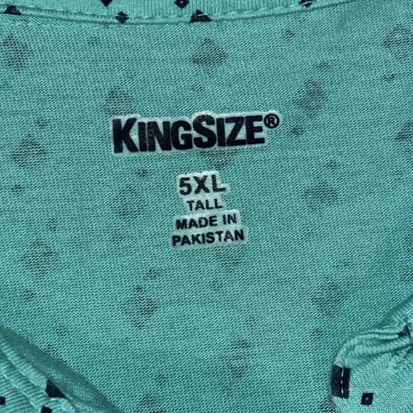 KING SIZE BRAND MEN’S SHORT SLEEVE COLLAR LIGHTWEIGHT JERSEY POLO TIDAL GRN GEO - Picture 7 of 8